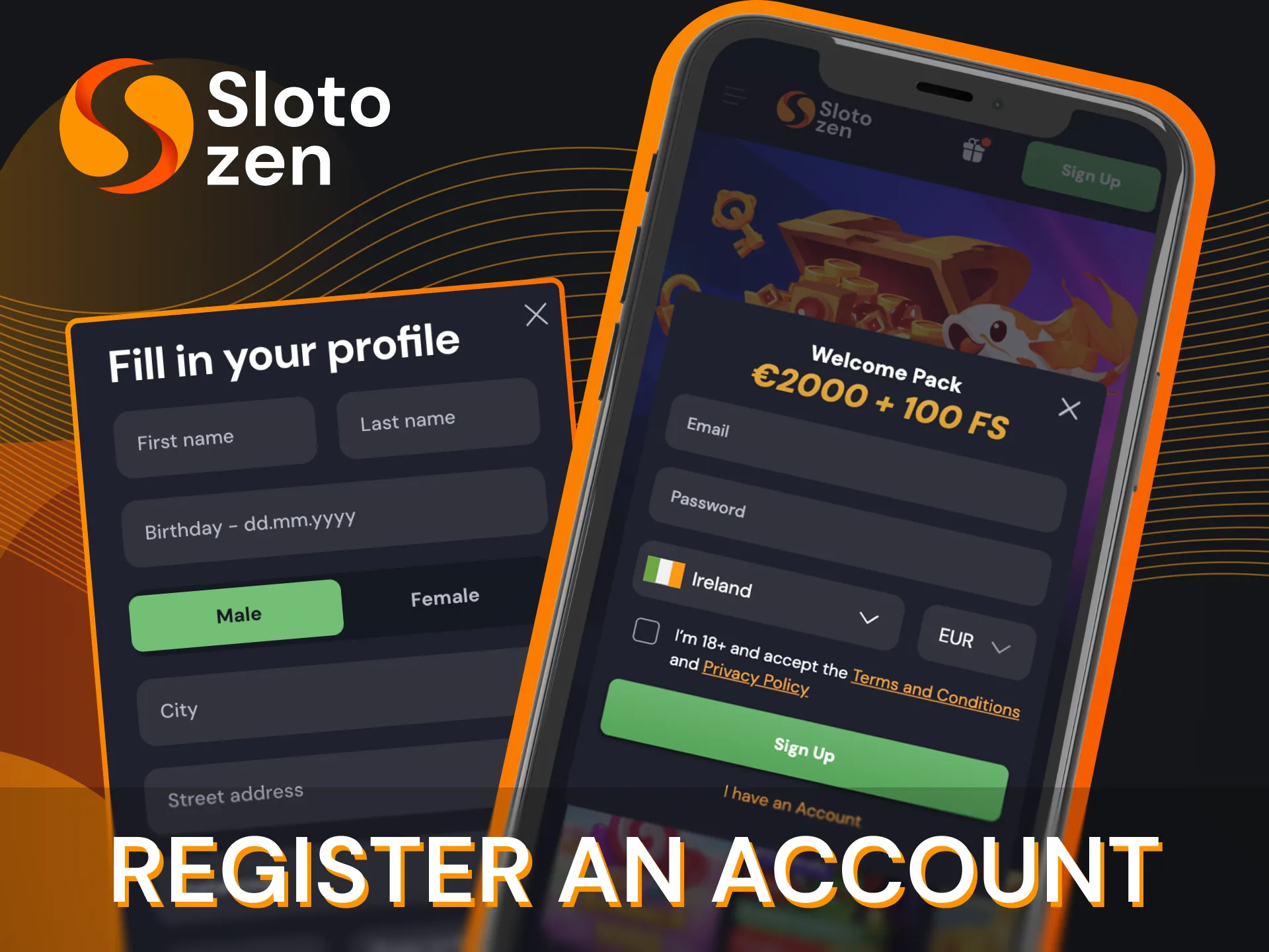 Can I create a new account in the Slotozen online casino app.