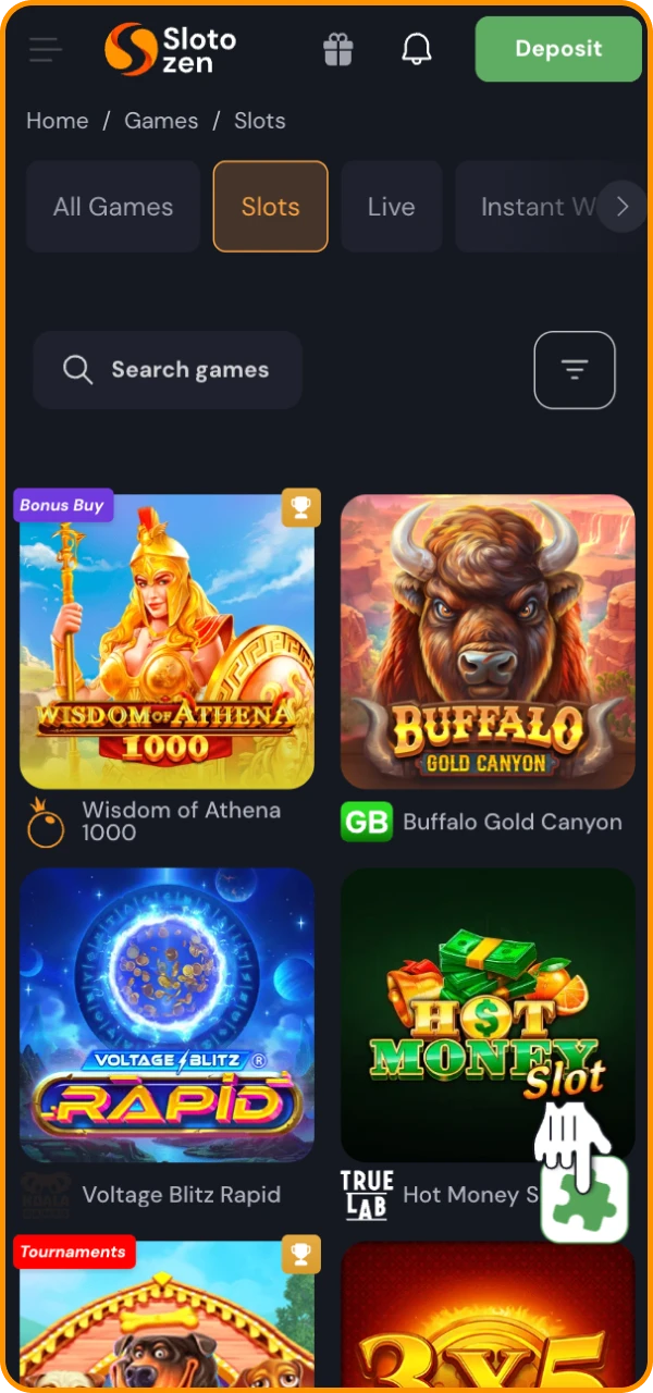 Slotozen online casino offers players a wide selection of games.
