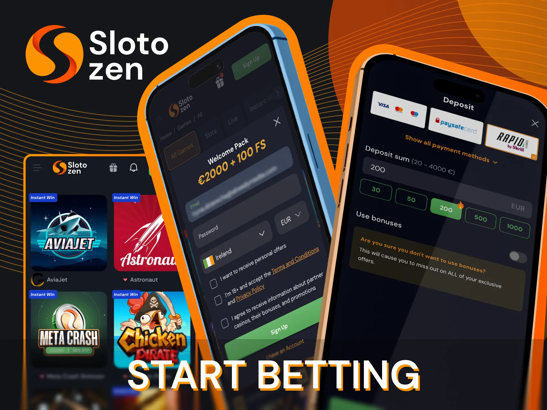 Log in to the Slotozen online casino app to start betting on casino games.
